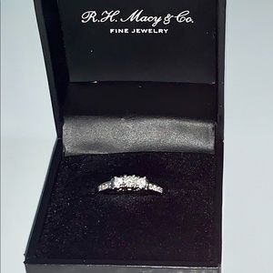 10K Three Stone Diamond promise ring